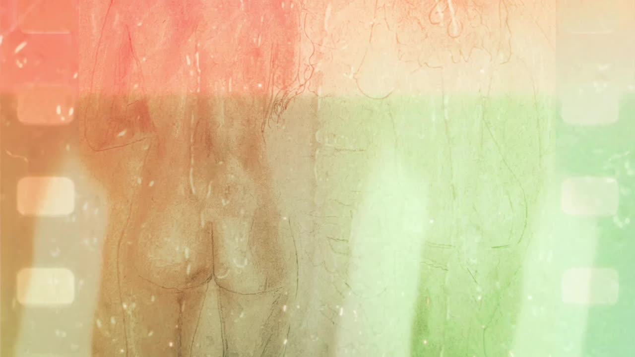 2 Women Models' Animated Film Reel Grindhouse Look - from realistic drawings