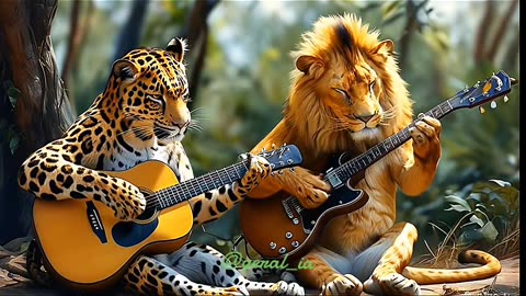 #ia #leao #leopardo #violao #animaisnotiktok #selva #savana