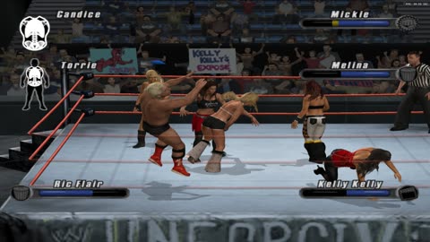 WWE SmackDown vs. Raw 2008| Candce vs Ric Flair vs mickle vs Melina vs Kelly kelly