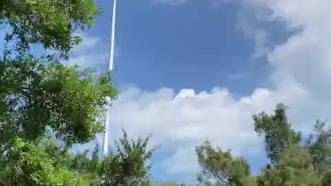 Giant American Flag at Veterans Memorial Island Sanctuary Vero Beach Florida Military