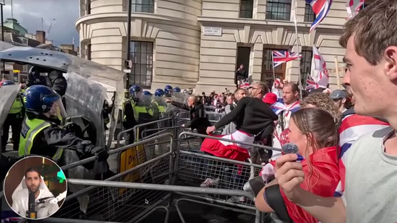 American Journalist Goes To The Largest British Rally, Then Cops Intervene!