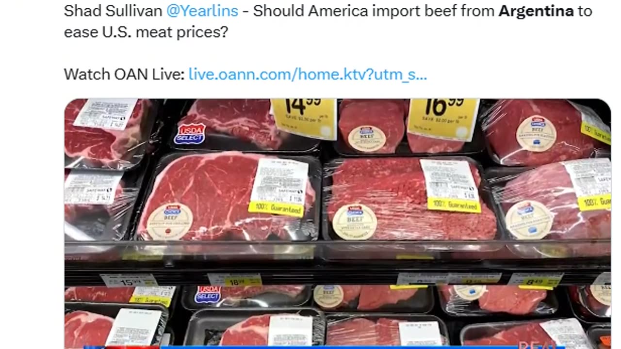 The beef dilemma. OANN interviews American Cattle Rancher Shad Sullivan