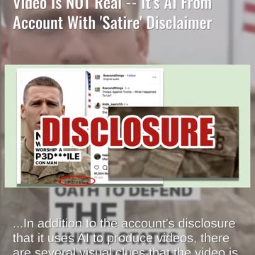 Fact Check: The 'Troops Against Trump ... What Happened To Us?' Video NOT Real -- Satire Disclaimer