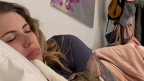 Cats Love Sleep With Owners 😍😍