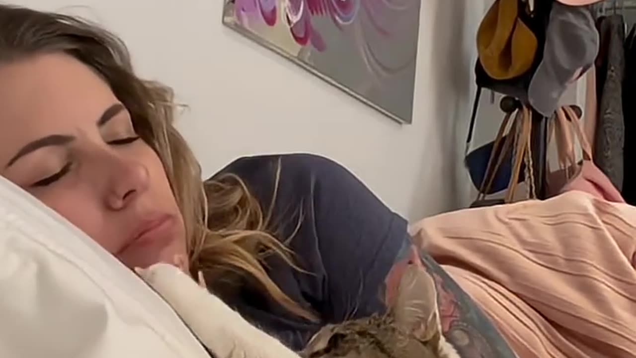 Cats Love Sleep With Owners 😍😍