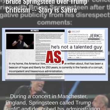 Fact Check: Billy Joel Did NOT Cancel Concerts With Bruce Springsteen Over Trump Criticism -- Satire