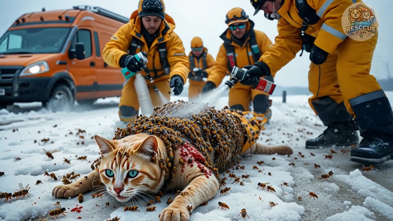 Heartbreaking Rescue: Cat Attacked by Bees
