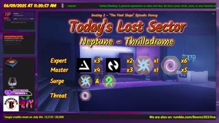 Destiny 2: 6-9-25 Thrilladrome is the Lost Sector. Arc/Strand Surge.