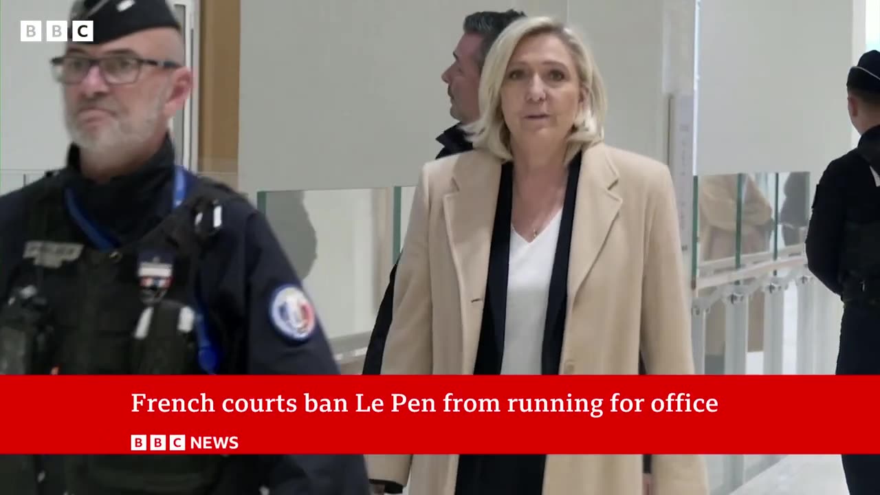 French far-right leader Marine Le Pen barred from running in 2027 presidential election