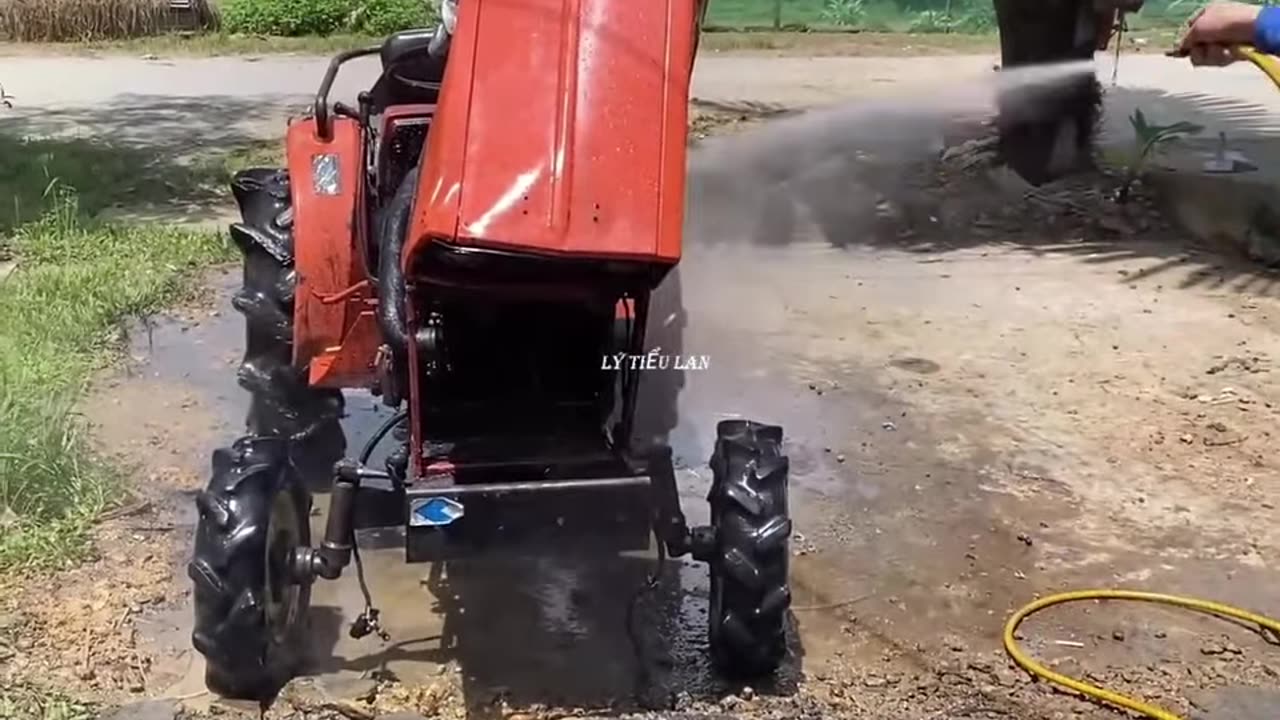 Pull a tractor that flipped on the side of the road back to fixed it