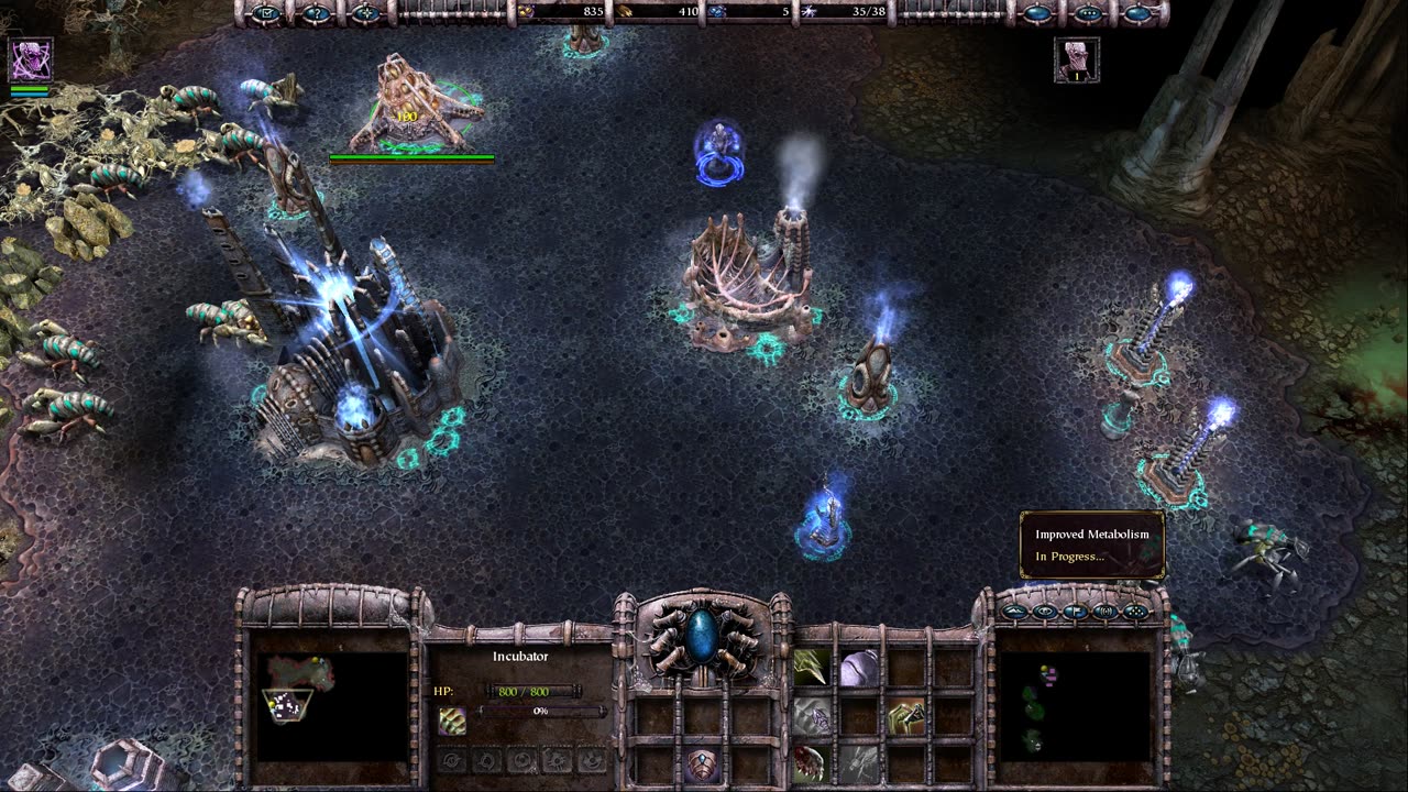 Armies of Exigo, playing on Linux: Fallen mission 5 The Mines of Malrinor, hard, defeat