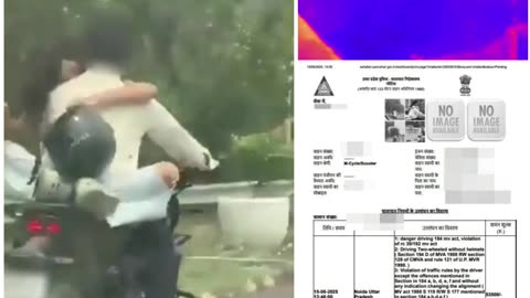 Love on Wheels Turns Costly: Noida Police Slaps ₹53,500 Fine on Youth for Bike Stunt