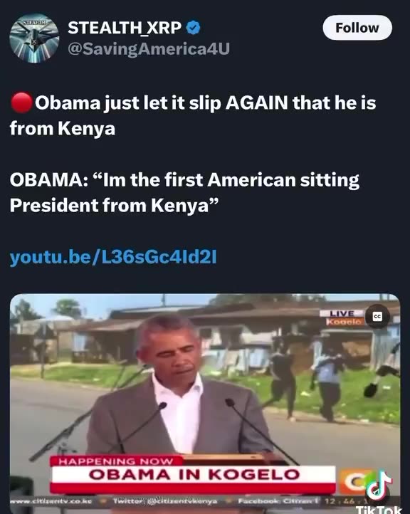 Obama Admits he’s from KENYA!!!!