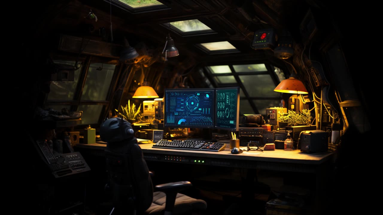 Hidden Shelter From Post Apocalyptic City Sci-Fi Ambiance for Sleep, Study, Relaxation