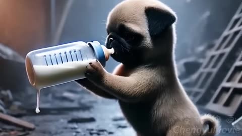 Lovely baby met an earthquake_poor pug rescued him _story _cute _animals _cuteanimals _earthquake(