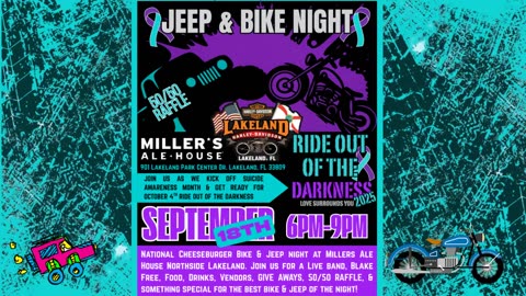 Ride out of Darkness Jeep and bike night Unite