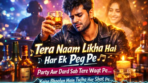 Tera Naam Likha Hai Har Ek Peg Pe 💔🍻 | Heartbreak Party Anthem | Hindi Rap Sad Song 2025