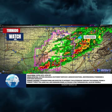 🌪️ Tornado Watch #60: AR, KY, TN, MS! 3/23/25 #shorts #severeweather