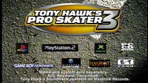 Old game commercial： Tony Hawks Pro Skater 3 (PS2 version)