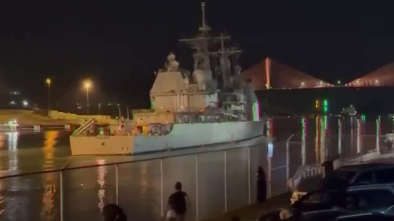 U.S. guided-missile cruiser spotted crossing