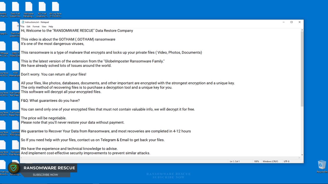 || SOLVED ✅🔘|| GOTHAM (.GOTHAM) GlobeImposter family ransomware virus - removal and decryption