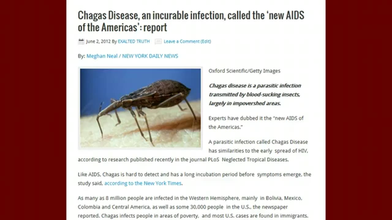 Chagas Disease called the new AIDS of the Americas
