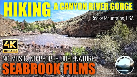 Hiking a Canyon River Gorge, Rocky Mountains, USA