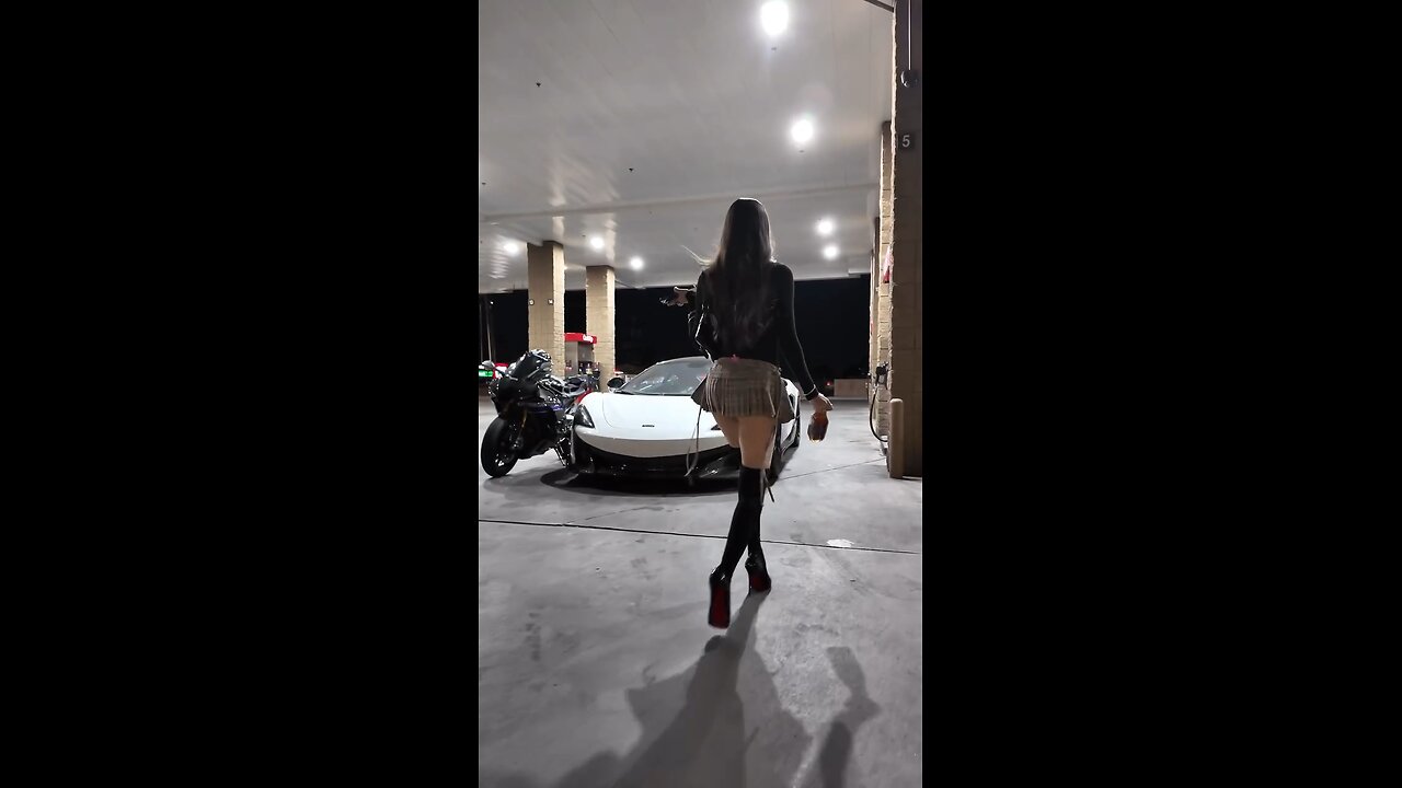 Walking out at the gas station like