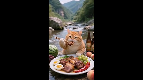 cat funny very hungry