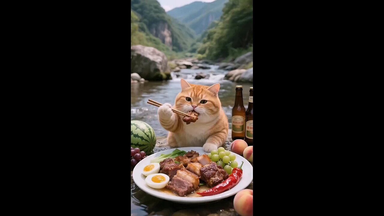 cat funny very hungry