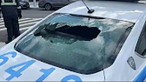 At least 11 police vehicles vandalized outside NYPD precinct in Queens
