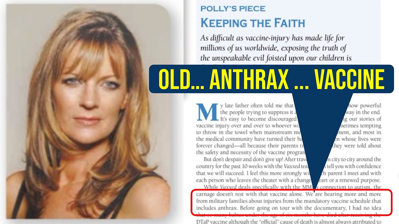 MMR, bad because army families told us about the OLD BAD anthrax vaccine (?) Polly tommey autism v2