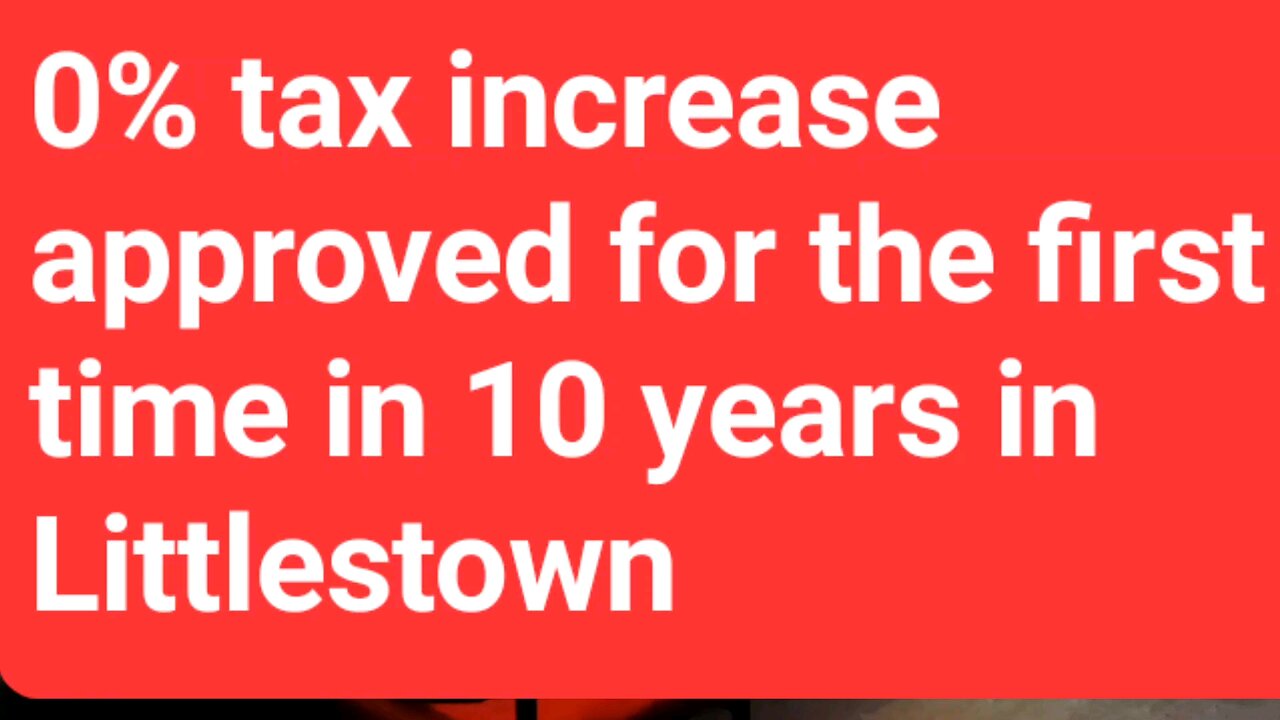 Wow 😲 First 0% tax increase in 10 years in The Littlestown Area School District 😲