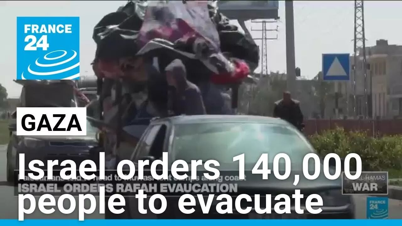 Evacuees react to Israeli military order to leave southern Gaza