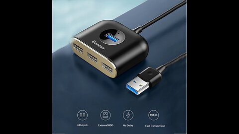 4-in-1 Expansion Dock with USB_Type-C Connector, Four-port Output, 5Gbps Transmission Speed