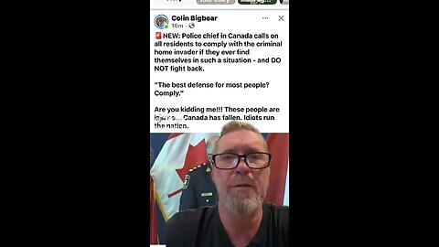 Police Chief In Canada Calls On All Residents To “Comply” With A Criminal Hone Invader 🤯