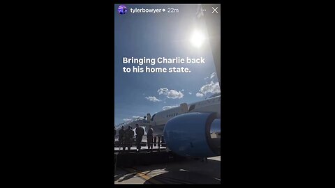 Bringing Charlie Kirk home.Video of VicePresident JD Vance accompanying Charlie's body to AirForce 2