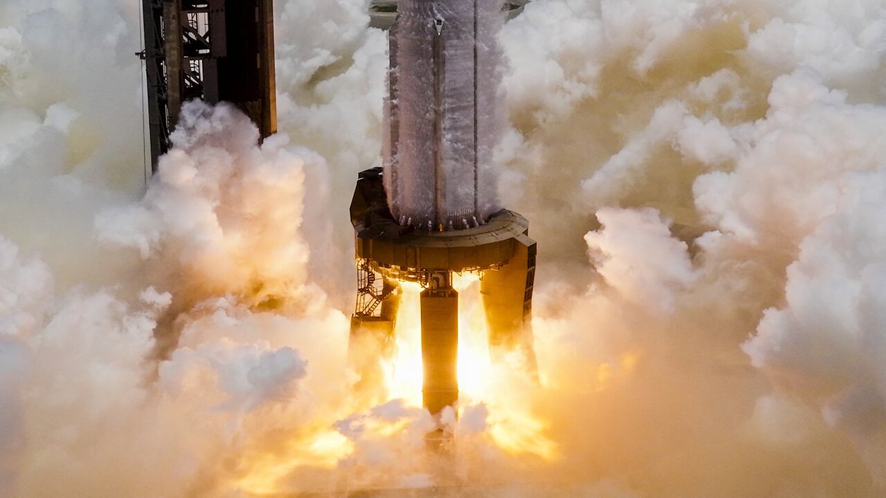 Full duration static fire of all 33 Raptor engines on the Super Heavy booster ahead