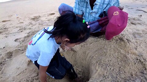 A Touching Moment – A Child's Gentle Bond with a Baby Crab | Captured at Ninthavur Sri Lanka