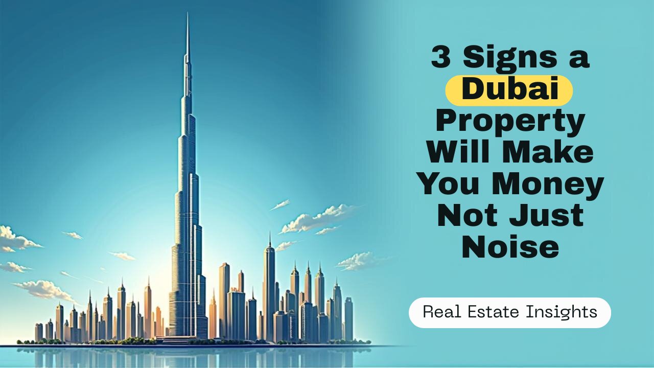 3 Signs a Dubai Property Will Make You Money — Not Just Noise