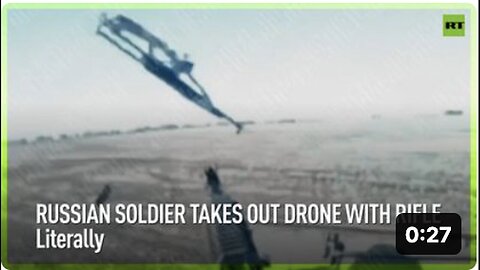 "Russian Soldier Successfully Destroys Drone with Rifle"