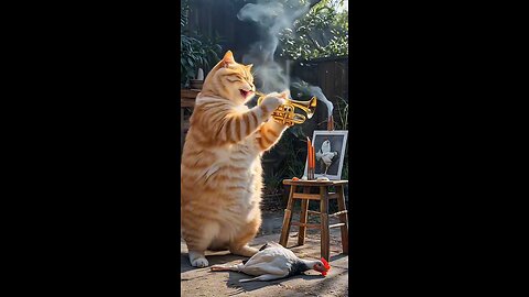 the cat cheat to hen 🐔 and fry chicken🐔🐓🐤