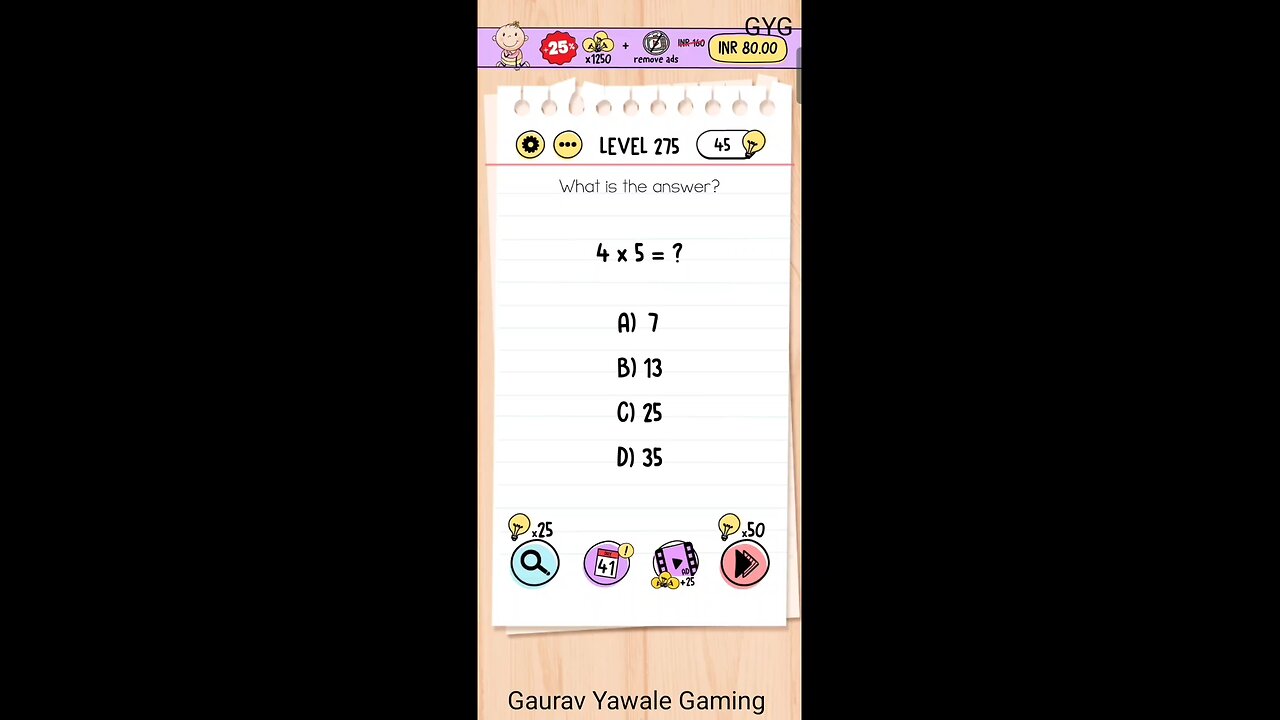 What is the answer ? brain test level 275 !
