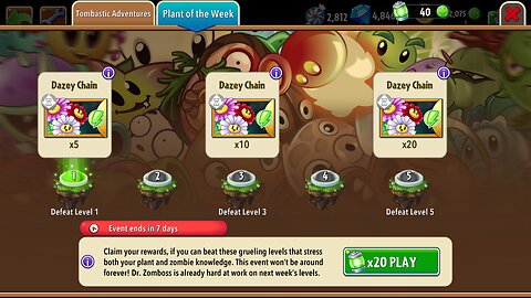 Plants vs Zombies 2 - Plant of the Week - Dazey Chain - September 2025