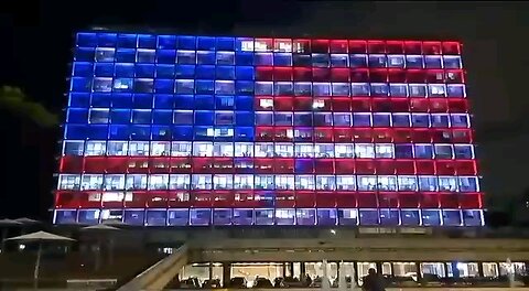 The Tel Aviv City Hall was also illuminated as a tribute to the US.