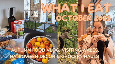 UK Autumn Food Vlog | What I Eat, October 2025 | Wales Travel, Grocery Hauls, Halloween & Cozy Meals