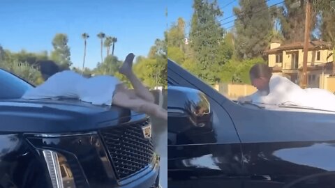 Bhad Bhabie Caught Clinging to Boyfriend's Car While Screaming
			