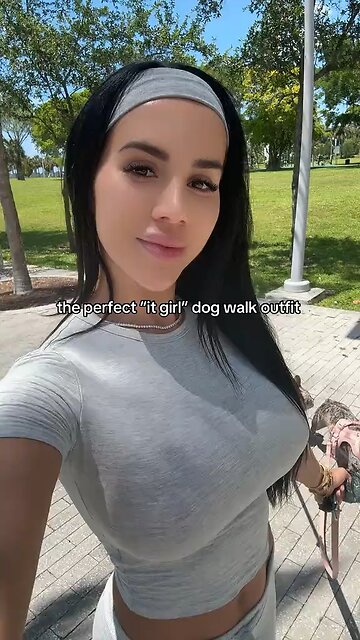 The perfect it girl dog walking outfit