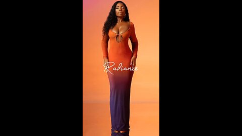 Radiance in Hue Gradient Deep V Long Maxi Dress Design, and Empire Waist Fit🔥