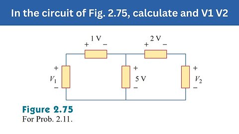 Prob 2.11 | In the circuit of Fig. 2.75, calculate and V1 V2| FEC 4th Edition
